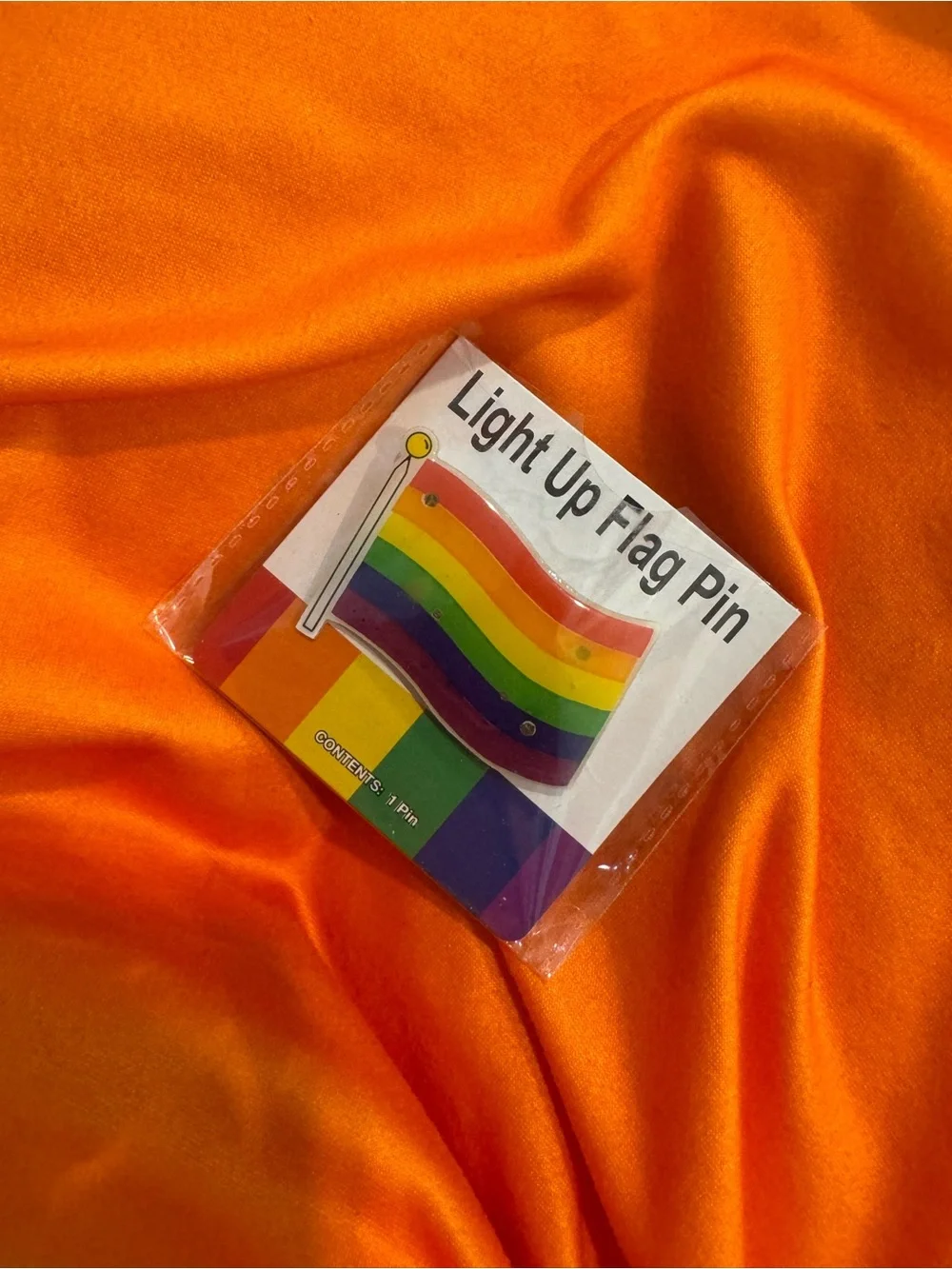 Light Up Rainbow Flag Pin - Multi-Color Pride LED Accessory